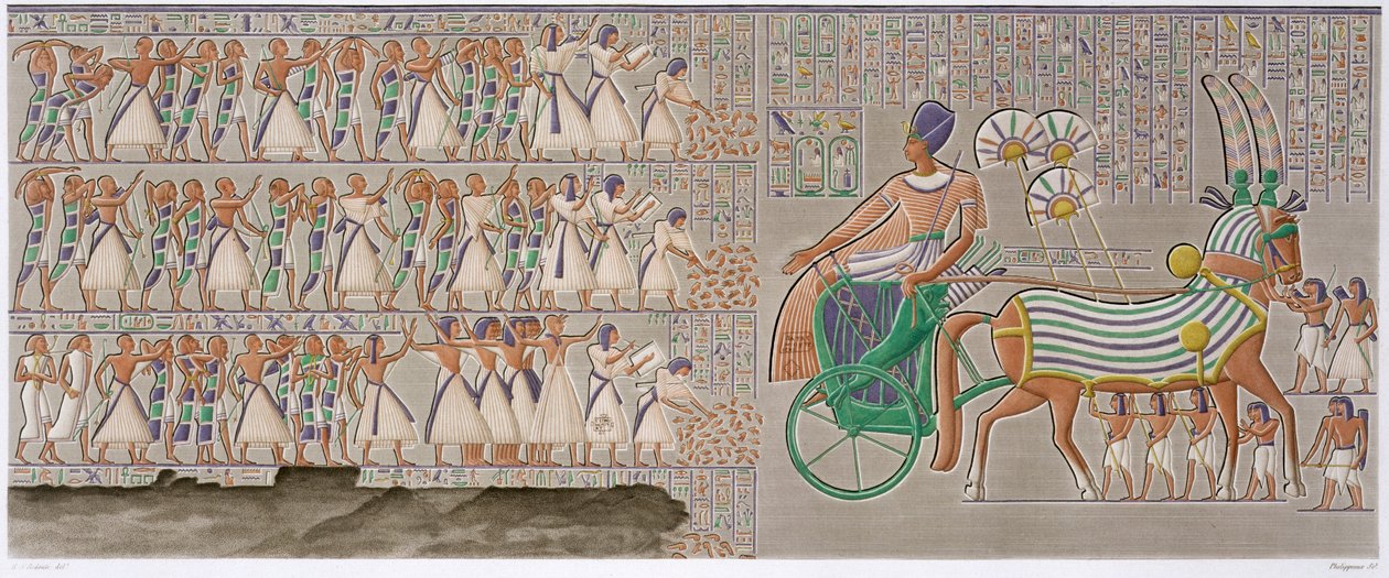النقوش البارزة الملونة المصرية القديمة ، 1822 بواسطة أنطوان فيليبو