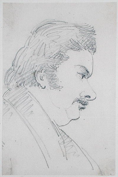 صورة أونوريه دي بلزاك (1799-1850) (قلم رصاص على ورق) بواسطة أنطوان فستيه