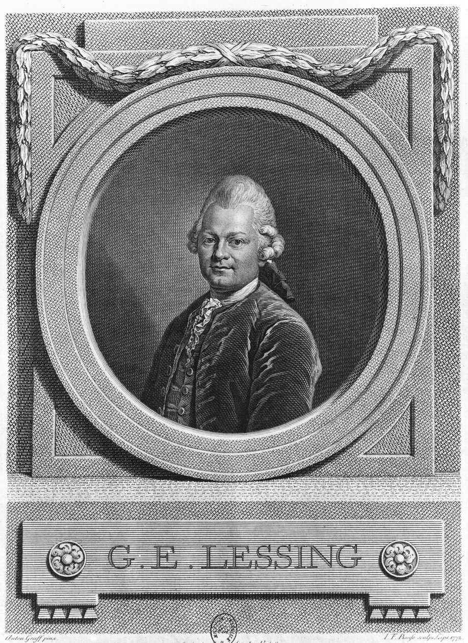 صورة لـ Gotthold Ephraim Lessing (1729-81) منقوش بواسطة Johann Friedrich Bause (1738-1814) 1772 بواسطة انطون جراف