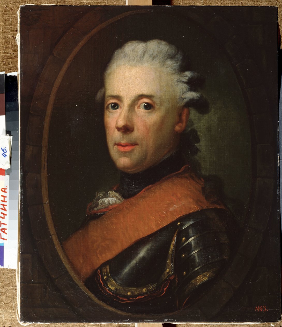 "" صورة للأمير هنري بروسيا (1726-1802) ، شقيق فريدريك الكبير "" لوحة رسمها أنطون غراف (1736-1813) 1760-1770 متحف الدولة في الهواء الطلق قصر غاتشينا ، سانت بطرسبرغ بواسطة انطون جراف