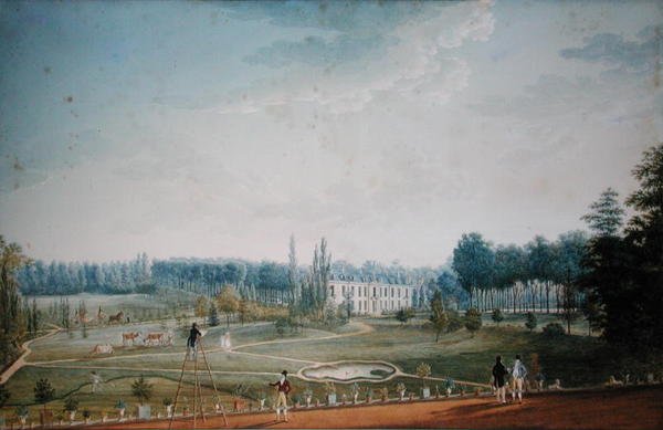 شاتو وحديقة ريس أورانجز ، c.1811 (مرحاض على ورق) بواسطة انطون اجناز ميلينج