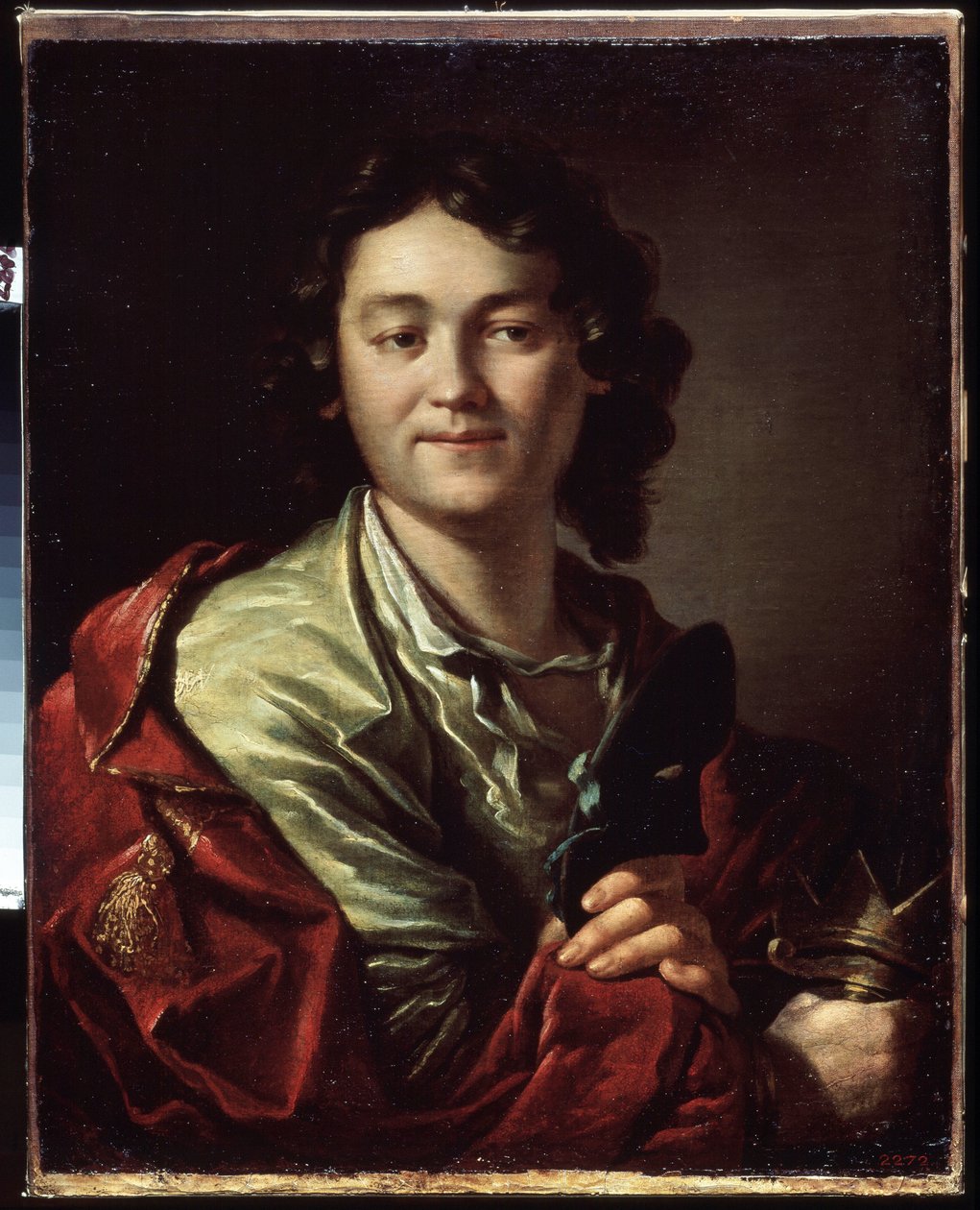 صورة للممثل الكوميدي فيدور (فيودور) فولكوف (حوالي 1729-1763) ، مؤسس أول مسرح روسي (بورتريه ف. فولكوف ، مؤسس أول مسرح روسي). لوحة أنتون بافلوفيتش لوسينكو (1737-1773) ، زيت على قماش بواسطة أنطون بافلوفيتش لوسينكو