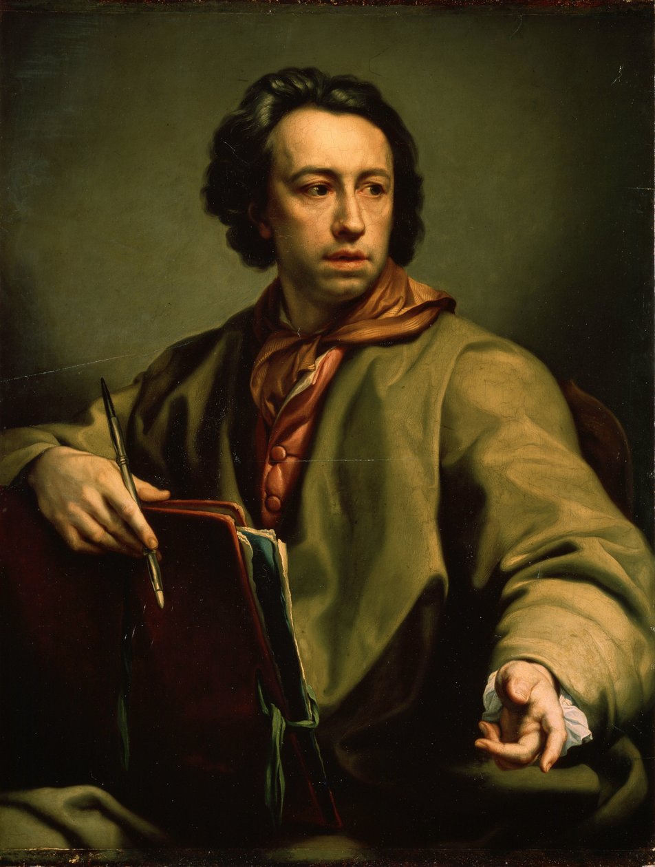 صورة شخصية (صورة شخصية). لوحة أنتون رافائيل مينجز (1728-1779) ، حوالي 1775. زيت على خشب. الفن الألماني ، النمط الكلاسيكي. متحف هيرميتاج ، سانت بطرسبرغ. بواسطة انطون رافائيل منغز