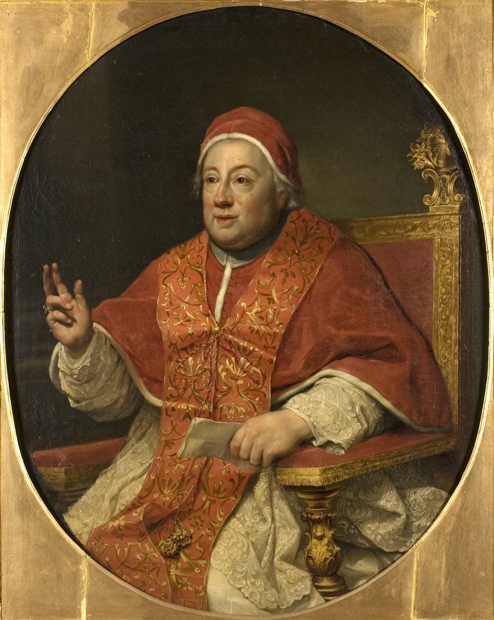 Le pape Clement XIII - صورة البابا كليمنت الثالث عشر (1693-1769) ، بواسطة مينجز ، أنطون رافائيل (1728-1779). زيت على قماش. الأبعاد: 114 × 95 سم. المتحف الوطني ستوكهولم بواسطة انطون رافائيل منغز