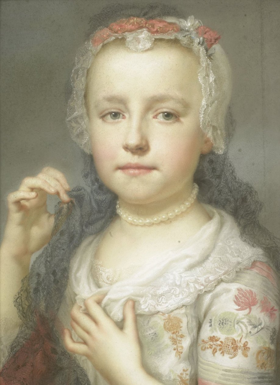 صورة لفتاة صغيرة ، ربما جولي كارلوتا مينجز ، أخت الفنان ، 1742-1744 بواسطة انطون رافائيل منغز