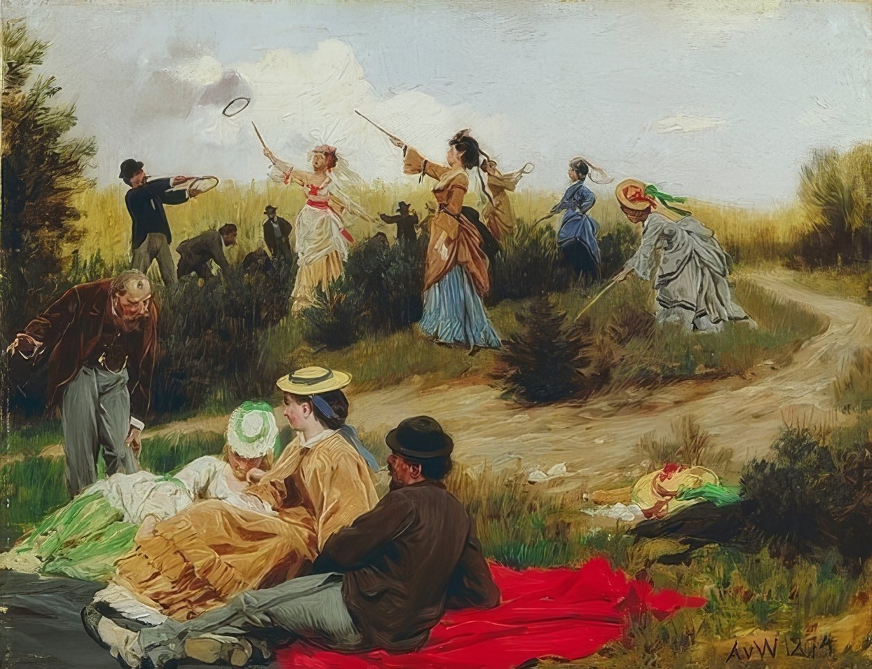 خطوط في رحلة يوم الأحد. 1874 بواسطة أنطون ألكسندر فون ويرنر