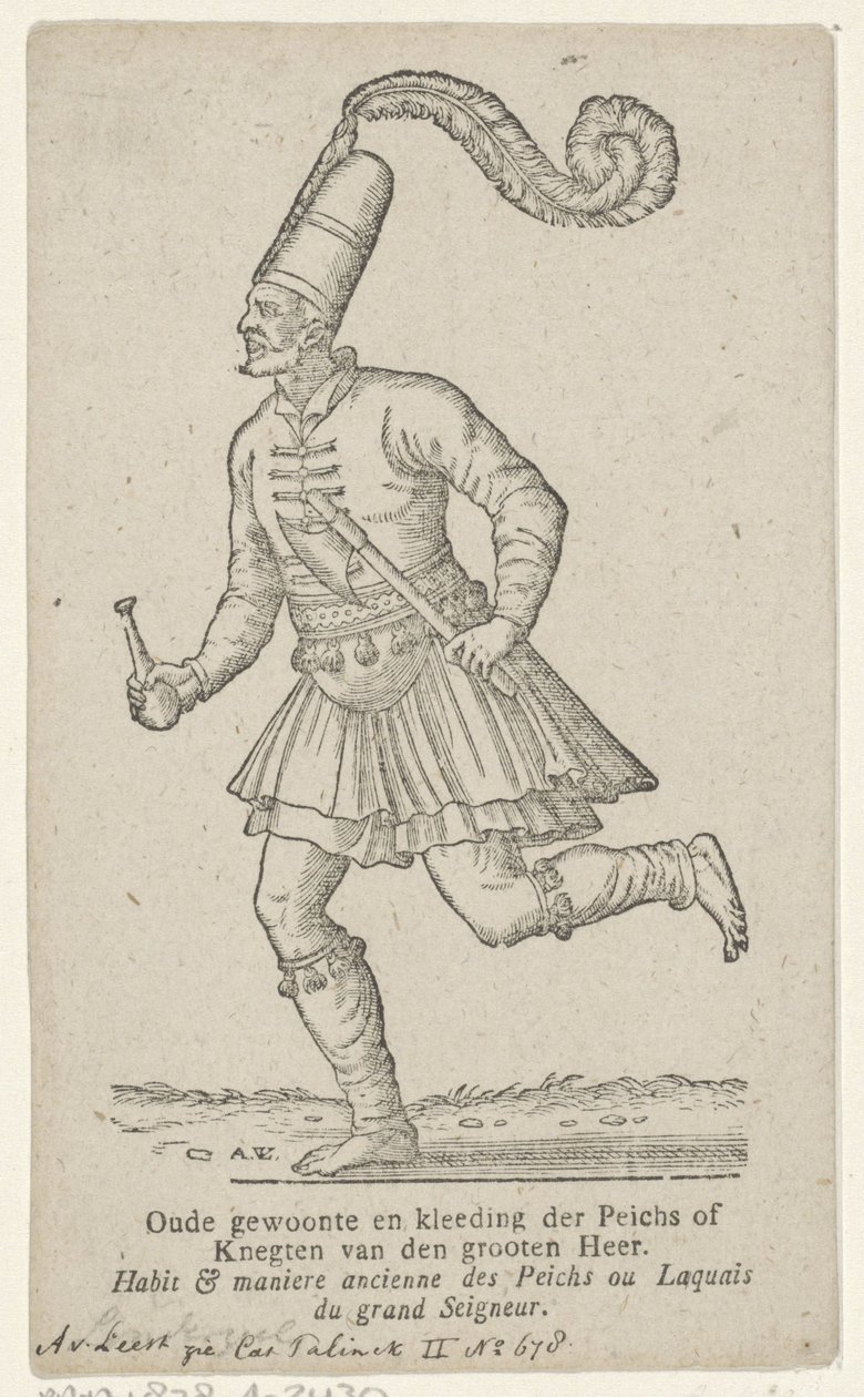 رجل بالملابس الشرقية العادة القديمة واللباس من Peicha أو Knegten of the Great Lord (العنوان على الكائن) بواسطة أنتوني فان ليست