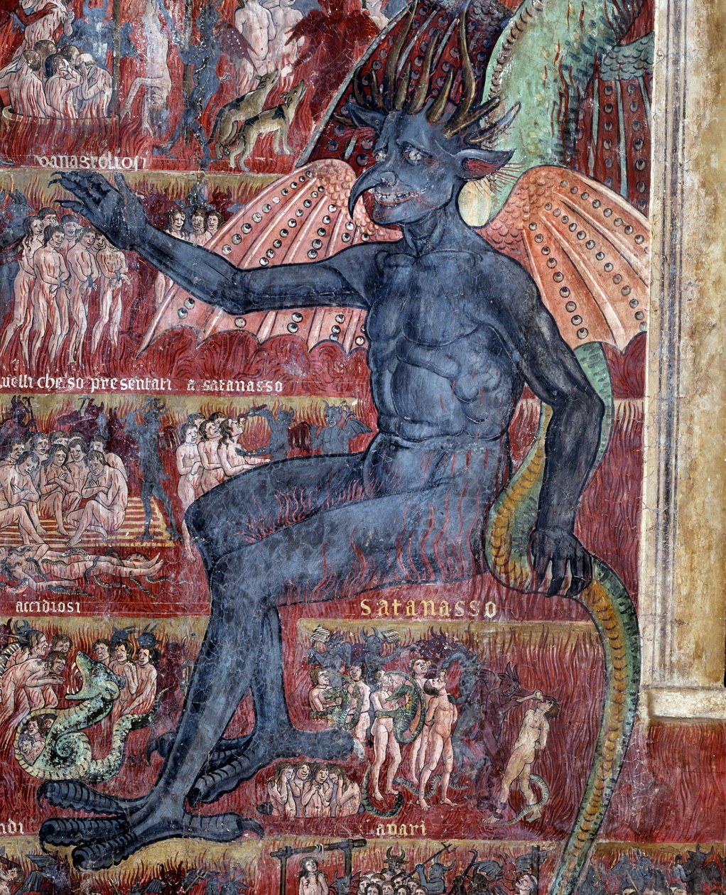 الشيطان في الجحيم ، التفاصيل (Fresco بواسطة أنطونيازو رومانو