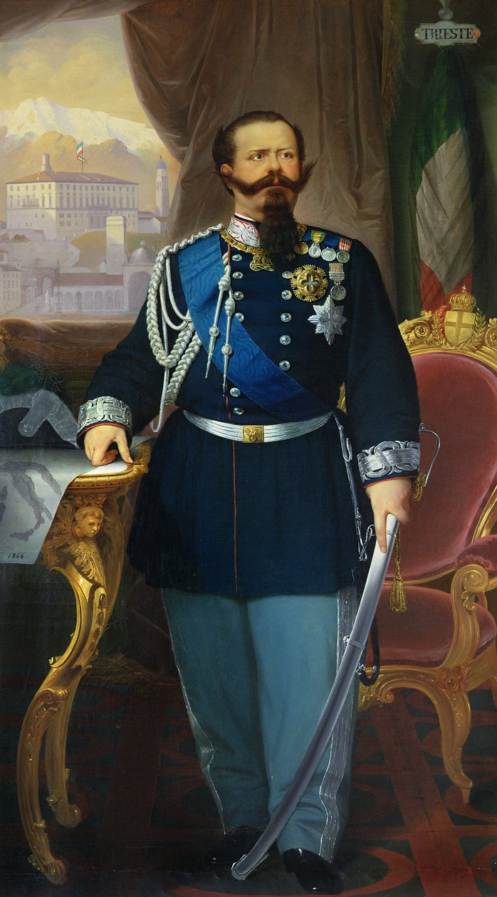 صورة لفيكتور عمانويل الثاني (1820-1878) ملك سردينيا وإيطاليا ، 1866 بواسطة أنطونيو دوجوني