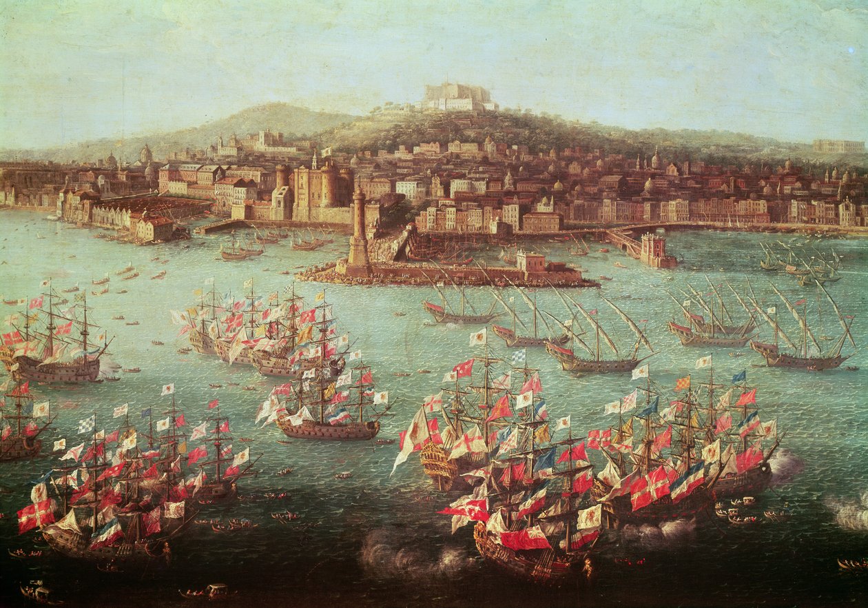 أسطول ملك إسبانيا تشارلز الثالث قبل مدينة نابولي ، 6 أكتوبر 1759 بواسطة انطونيو جولي