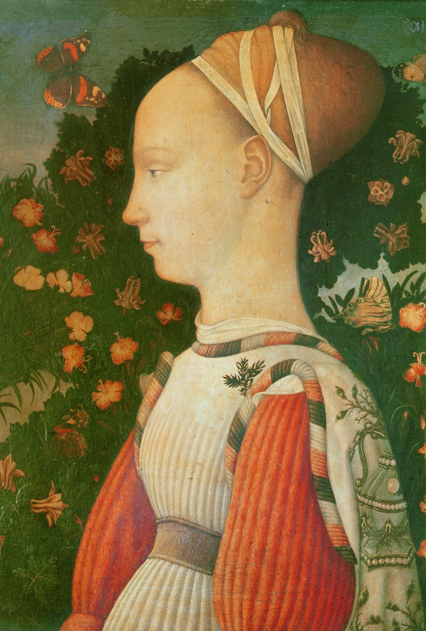صورة لـ Ginevra d&39;Este ، c.1436-38 (لوحة خشبية) بواسطة أنطونيو بيسانيلو