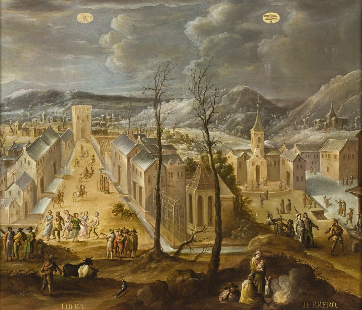 يناير وفبراير من Los doce meses del año (الأشهر الاثني عشر للعام) ، 1650-99 بواسطة أنطونيو دي إسبينوزا