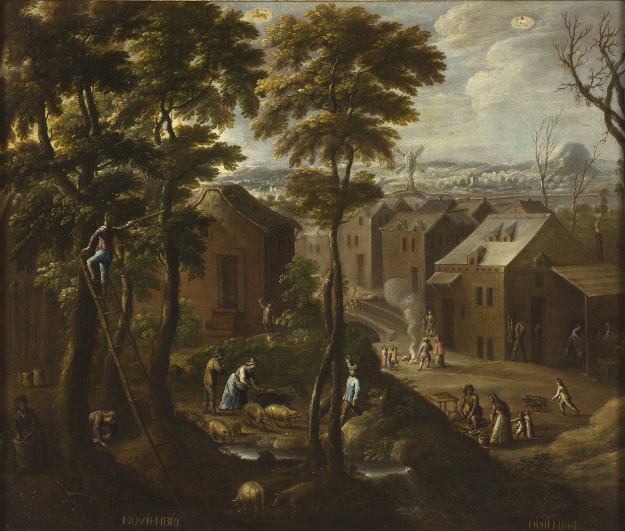 نوفمبر وديسمبر من Los doce meses del año (الأشهر الاثني عشر للعام) ، 1650-1699 بواسطة أنطونيو دي إسبينوزا