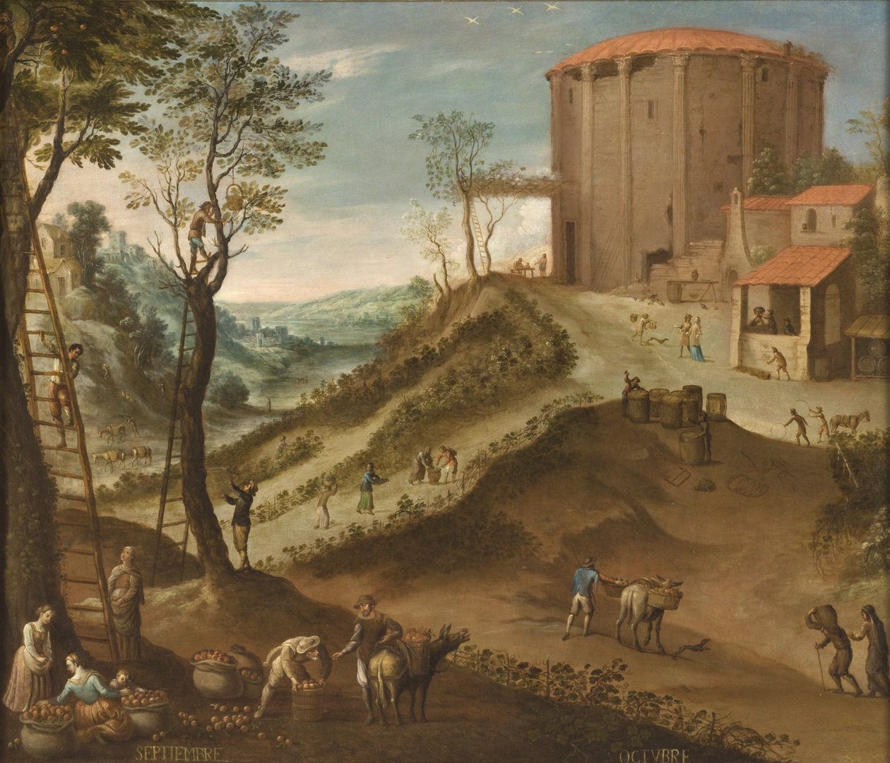سبتمبر وأكتوبر من Los doce meses del año (الأشهر الاثني عشر للعام) ، 1650-99 بواسطة أنطونيو دي إسبينوزا
