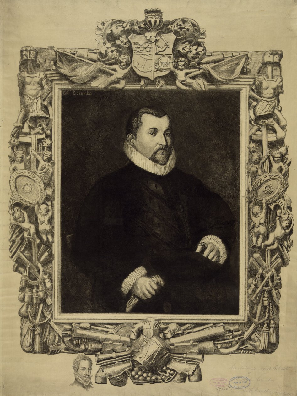 كريستوفر كولومبوس (1451-1506) ، حوالي 1892 (طباعة حجرية) بواسطة انطونيو موروني
