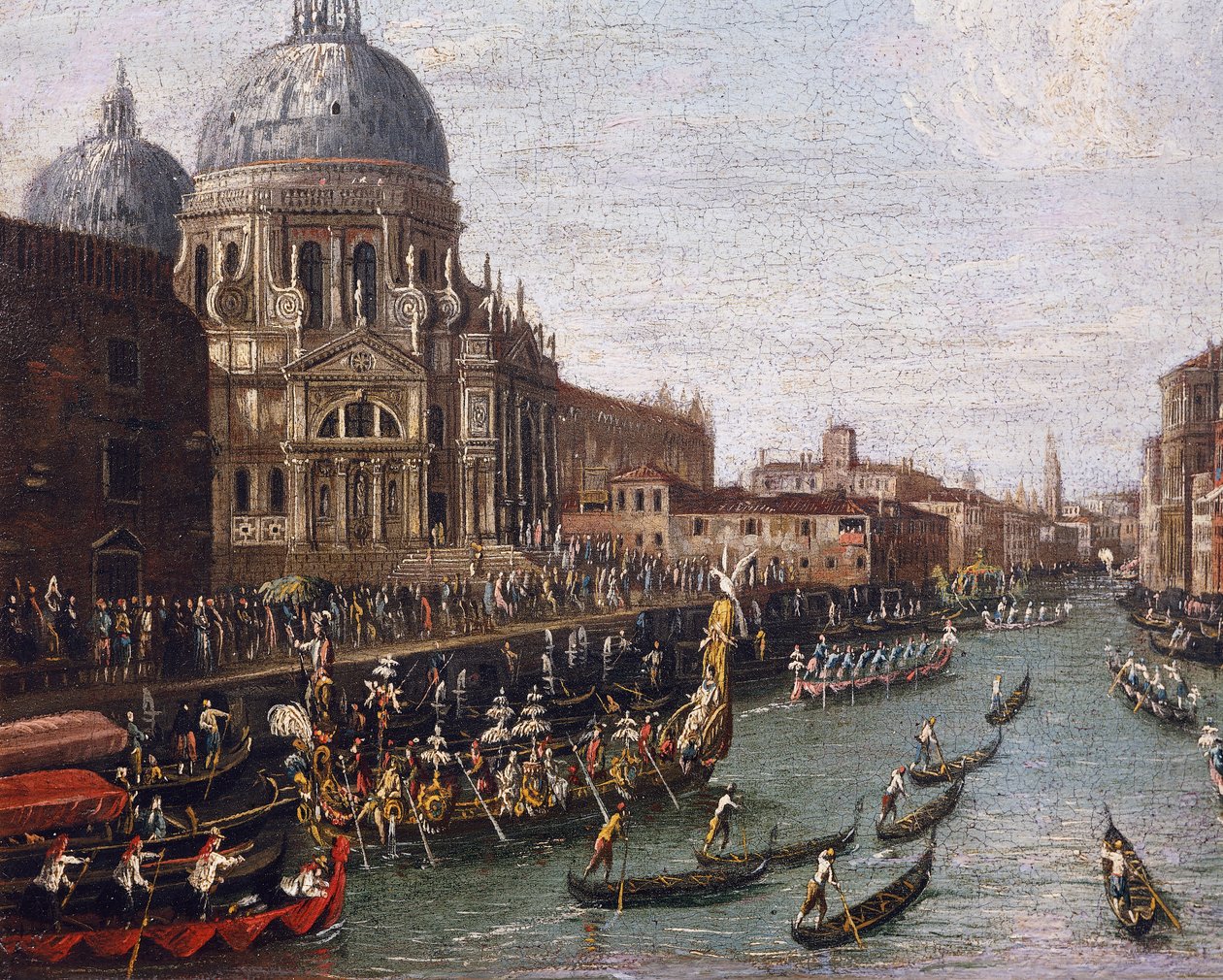 Regatta on the Grand Canal in Venice, detail بواسطة أنطونيو (مدرسة) كاناليتو