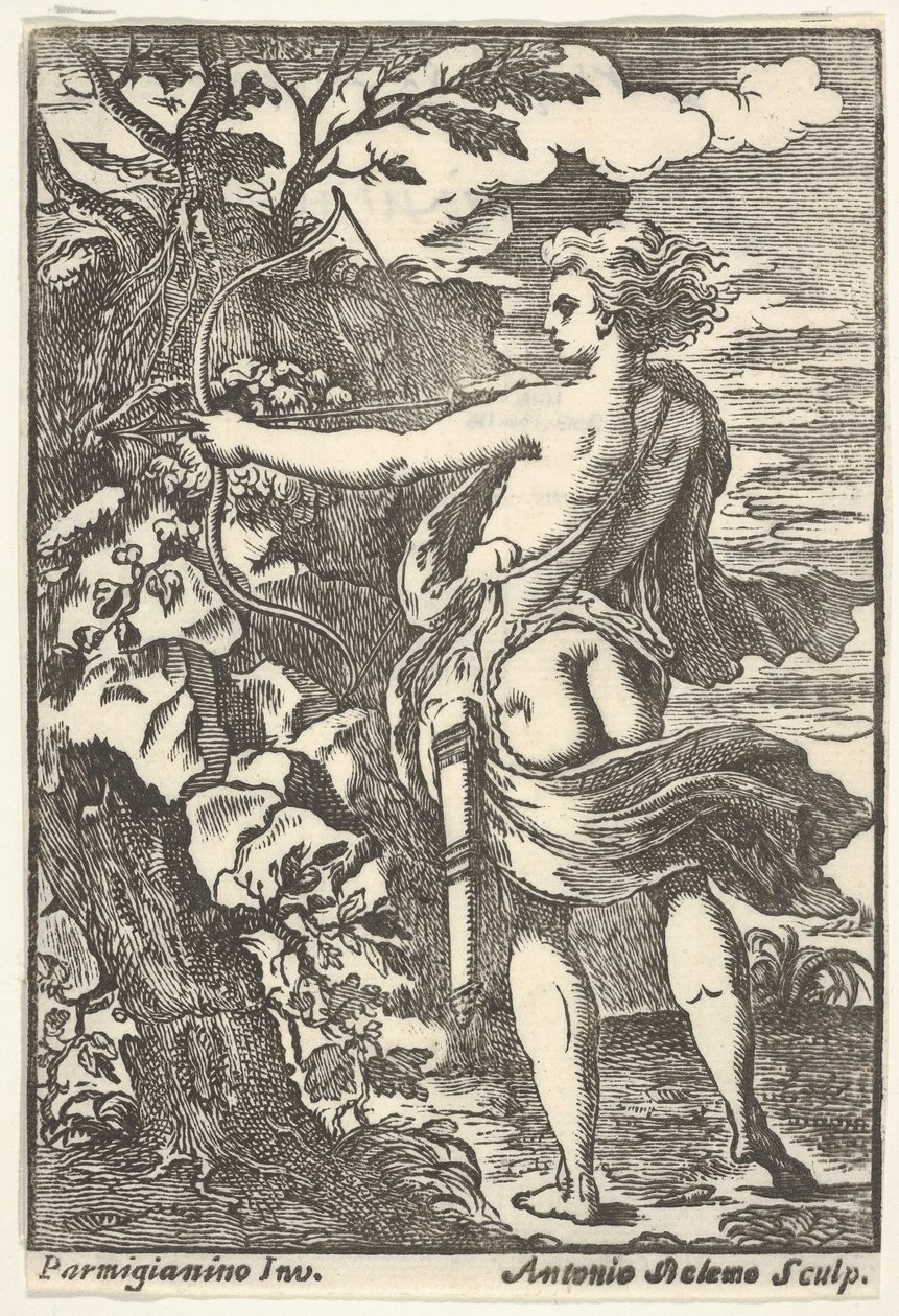 صيد Callisto بقوس مرسوم ، بعد Parmigianino ، 1720-1740. بواسطة أنطونيو بيليمو