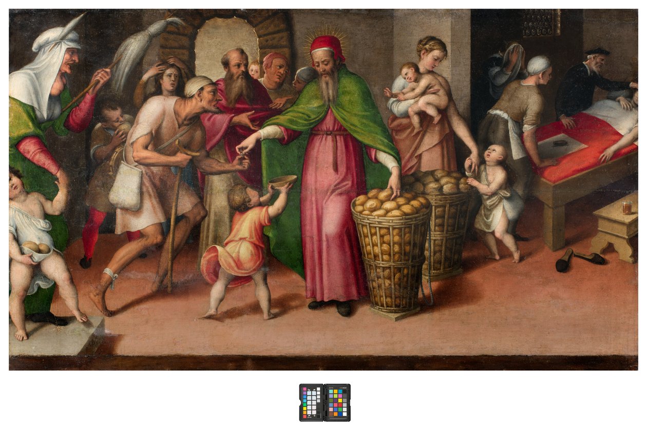 Sacristy ، أنطونيو كامبي ، Charity of San Facio 1568 ، الجدول الأصلي لإعادة الإنتاج على مذبح San Facio بواسطة أنطونيو كامبي