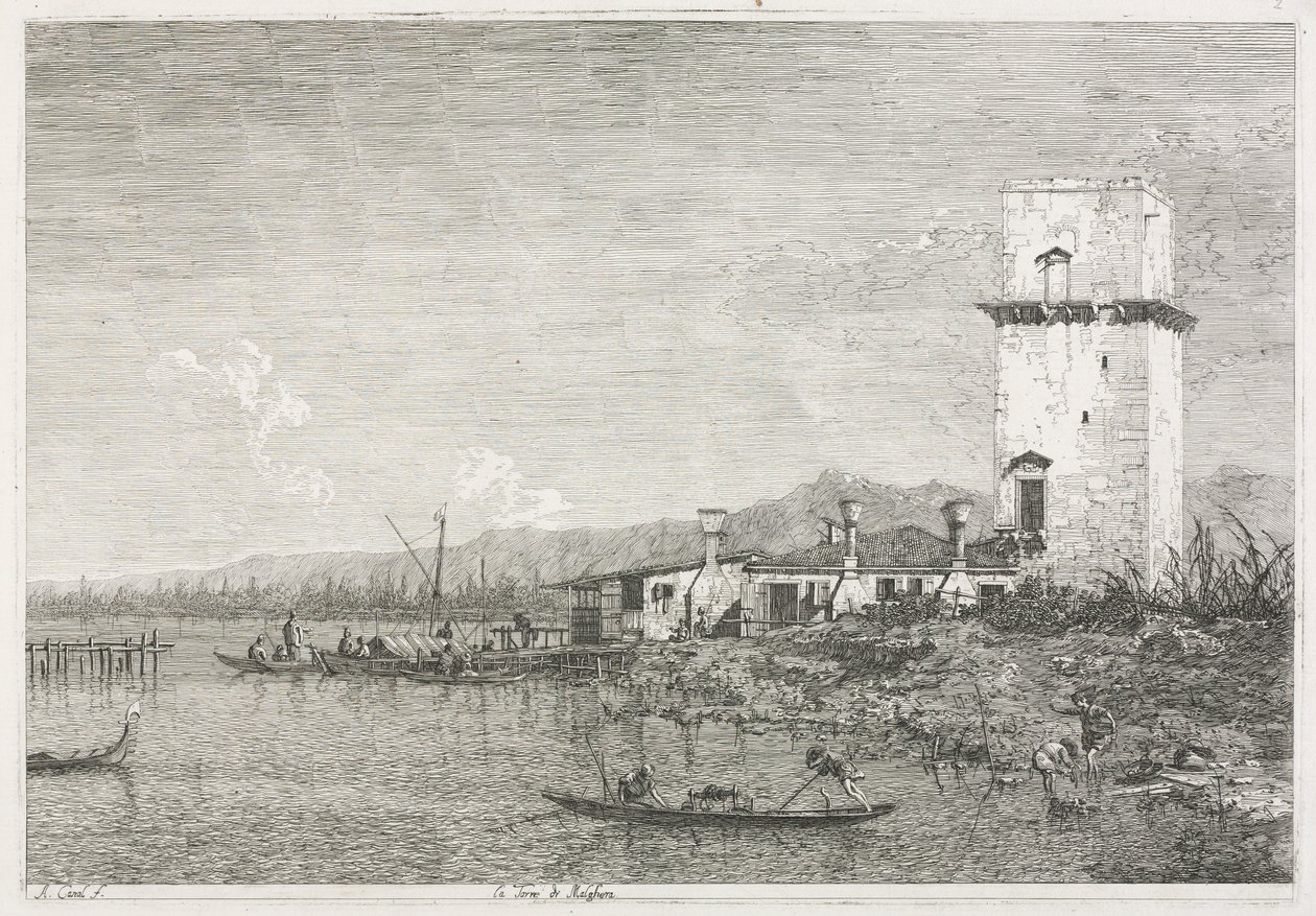 المشاهدات: برج مالغيرا ، 1735-1746. بواسطة قناة جيوفاني أنطونيو (كاناليتو)