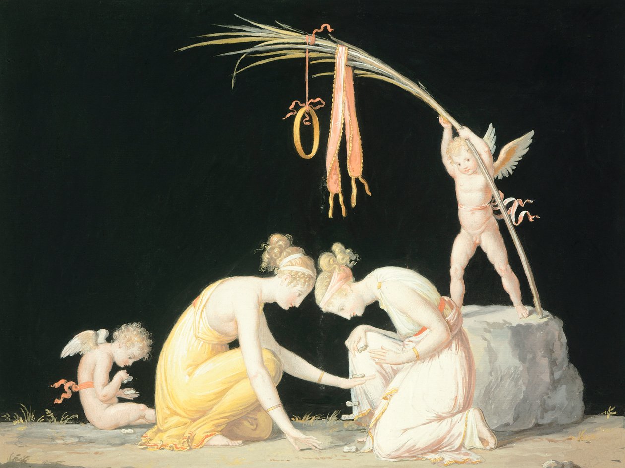 Astragals Players, c.1799 (watercolour) بواسطة انطونيو كانوفا