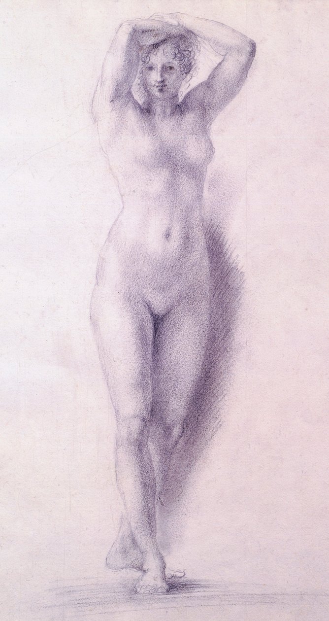 Female figure with arms raised by Antonio Canova (1757-1822), drawing بواسطة انطونيو كانوفا