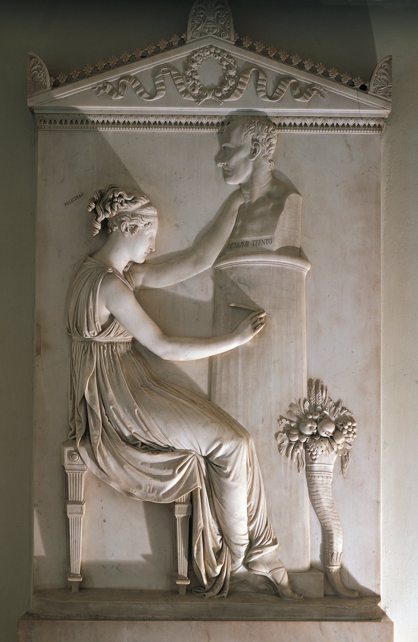 Funerary stele of Ottavio Trento by Antonio Canova (1757-1822), marble, Convent of San Pietro in Vicenza, Veneto بواسطة انطونيو كانوفا