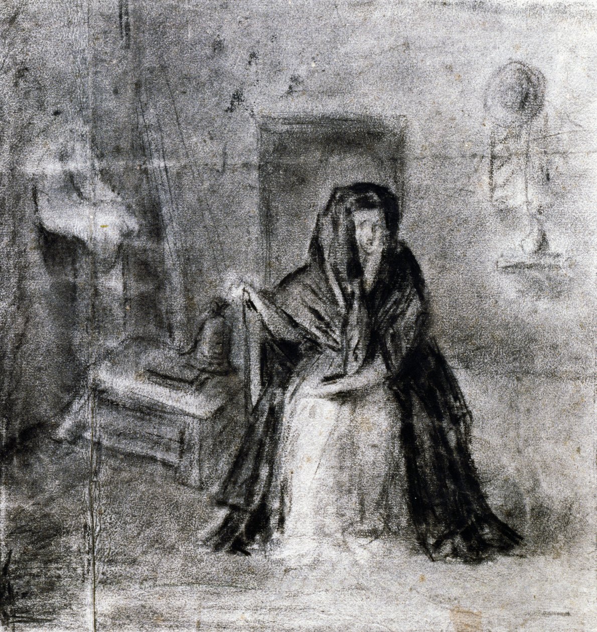 Seated woman, by Antonio Canova (1757-1822), drawing بواسطة انطونيو كانوفا