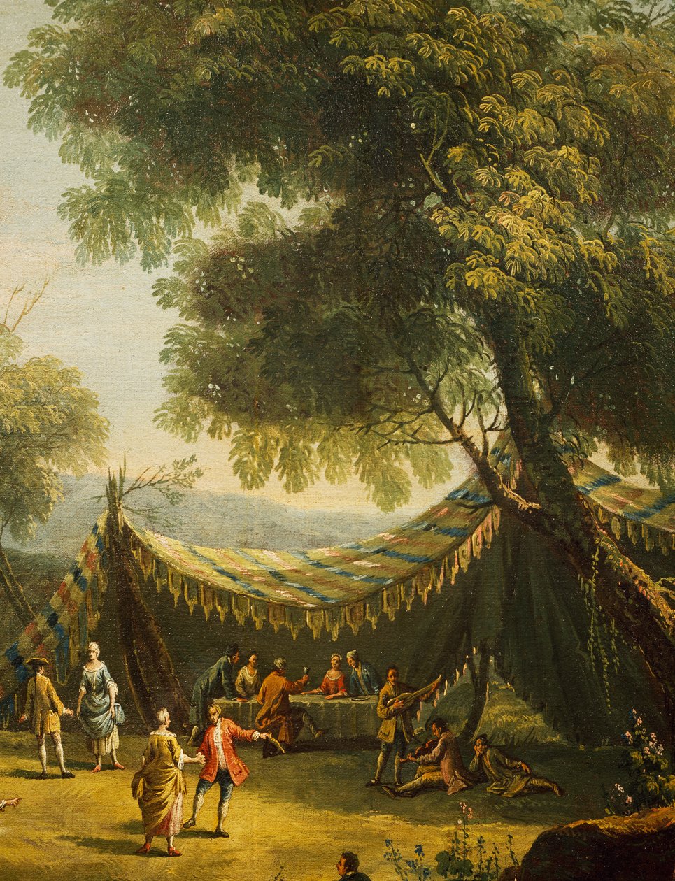 خيمة في الريف بها موسيقى حية ، تفاصيل من الربيع ، لأنطونيو ديزياني (1737-1797) ، زيت على قماش ، 74x92 سم ، إيطاليا بواسطة أنطونيو ديزياني