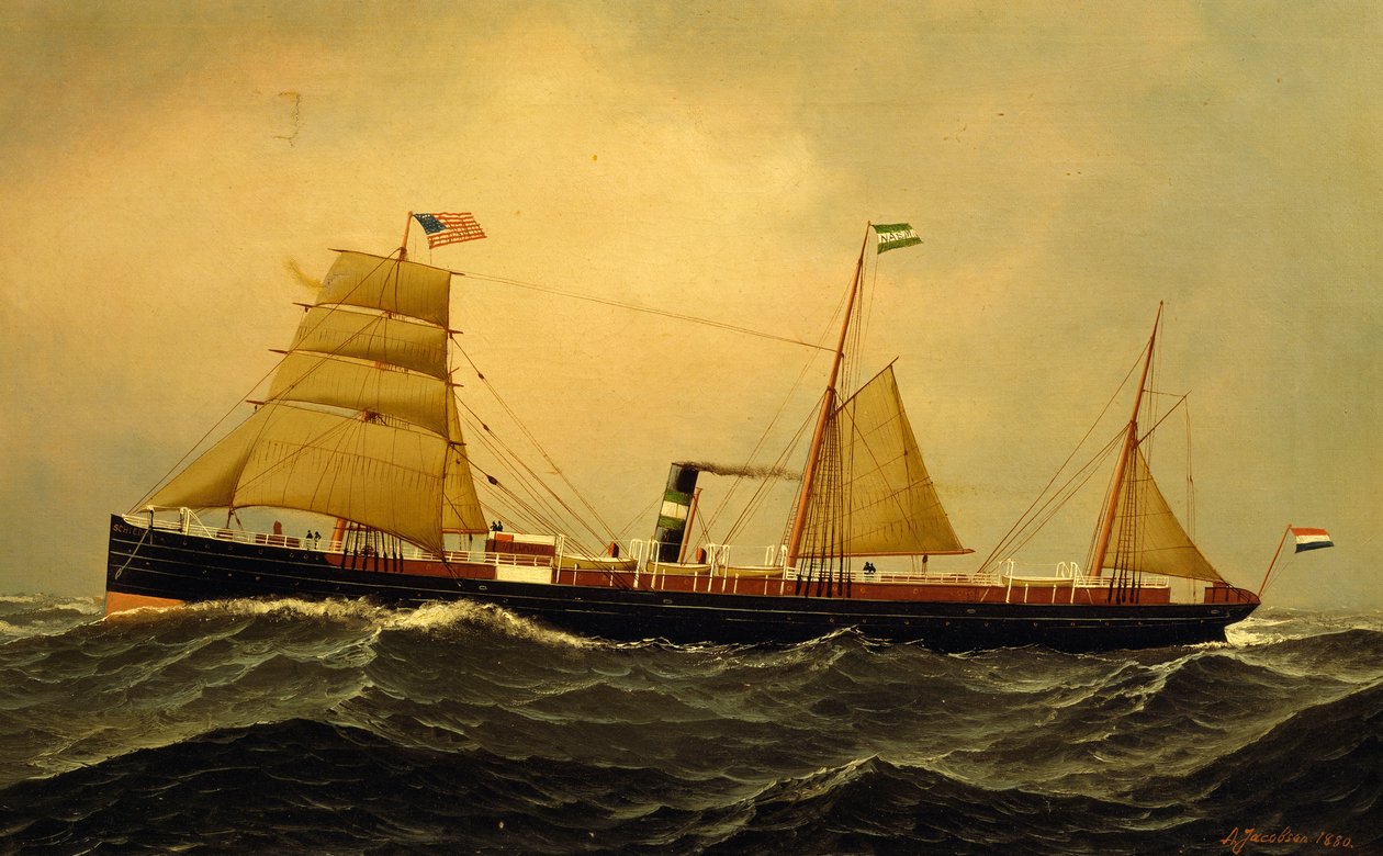 Steamship Schiedam in rough sea بواسطة أنطونيو جاكوبسن
