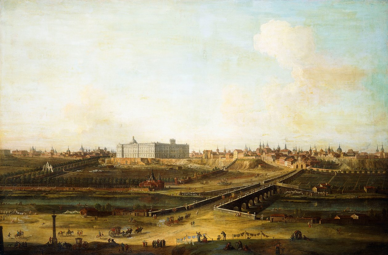 مدريد و Palacio Real من الضفة الغربية لل Manzanares ، 1752-53 بواسطة انطونيو جولي