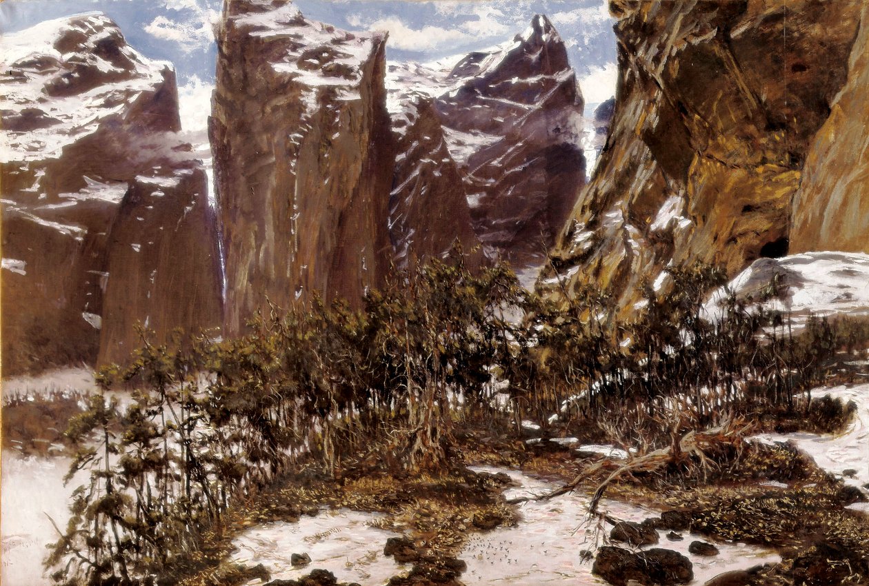 Roncesvalles (أو Roncesvalles بالإسبانية). المناظر الطبيعية لشمال إسبانيا. لوحة أنتوني مونوز إي ديغرين (1841-1924) ، أواخر القرن التاسع عشر. زيت على قماش. إسبانيا ، فالنسيا ، Museo de Bellas Artes San Pio V. بواسطة أنطونيو مونوز ديجرين