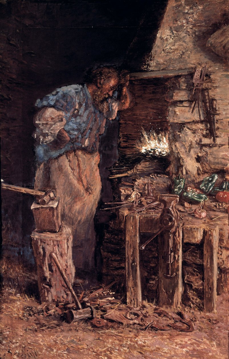 الزفاف الذهبي للحدادة (El herrero en bodas de oro). لوحة أنتوني مونوز إي ديجرين (1841-1924). زيت على قماش بواسطة أنطونيو مونوز ديجرين