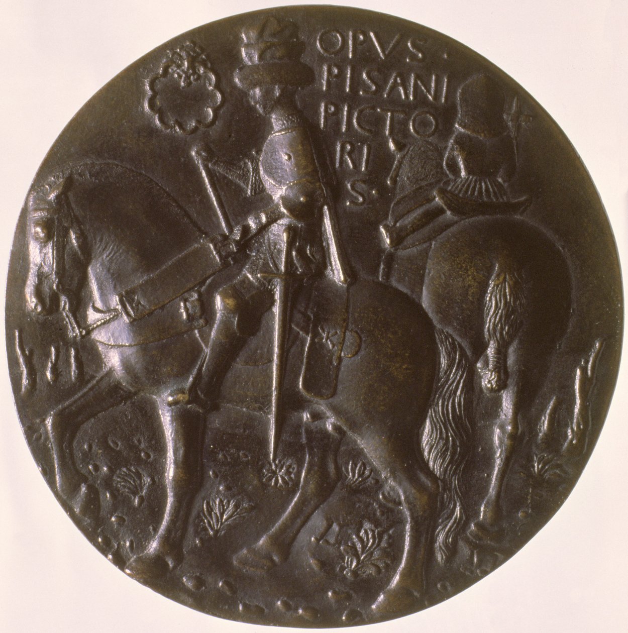 ميدالية بورتريه ، تصور عكس Gianfrancesco Gonzaga 13945-1444 على حصان ، 1446-8 برونزية للوجه ، انظر 96843 بواسطة أنطونيو بيسانيلو
