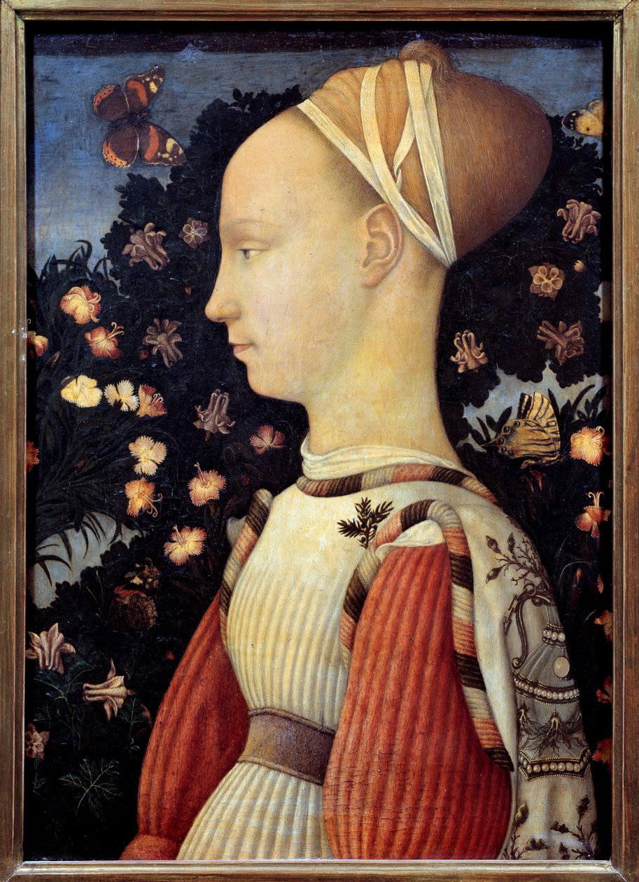 تسمى أيضًا صورة جينيفرا ديستي Portrait of Margarita of Gonzaga (Gonzaga). الرسم على الخشب بواسطة أنطونيو دي بوتشيو بيسانو ديت بيسانيلو (قبل 1395-1455) بواسطة أنطونيو بيسانيلو