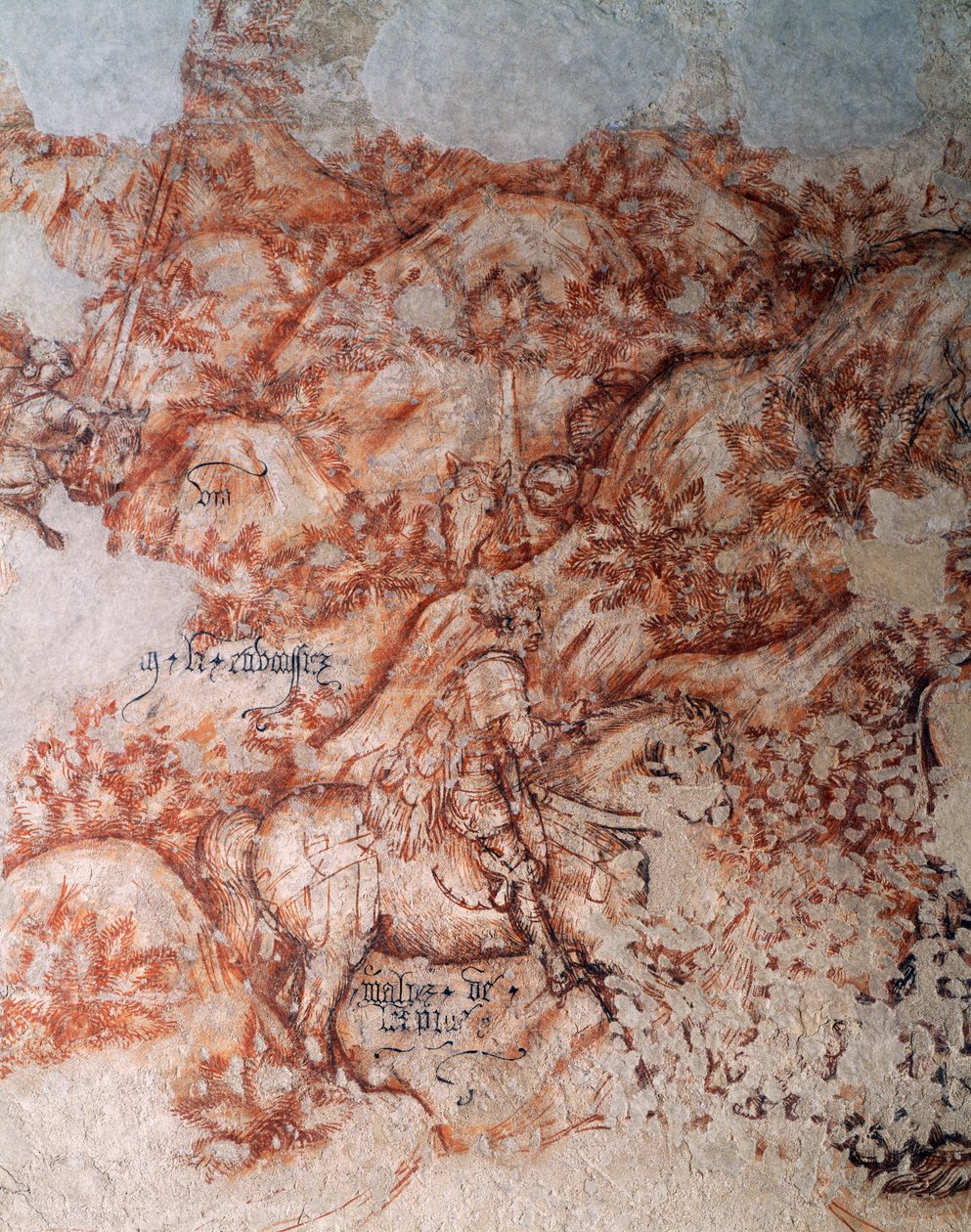 Sinopia (underpainting) ، التفاصيل (في الهواء الطلق) بواسطة أنطونيو بيسانيلو
