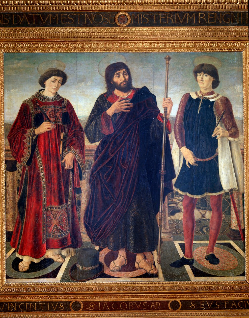 Altarpiece of St Vincent, St James and St Eustatius - oil on panel بواسطة أنطونيو بولايولو