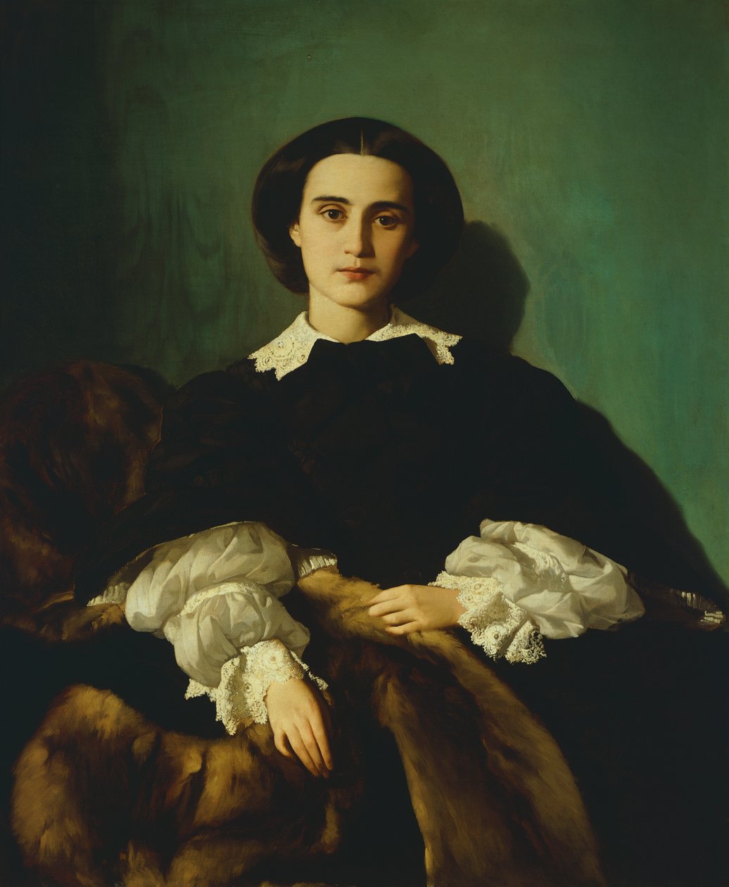 صورة للسيدة النبيلة Morrocchi بواسطة أنطونيو بوتشينيللي (1822-1897) ، حوالي 1858 ، زيت على قماش بواسطة أنطونيو بوتشينيللي
