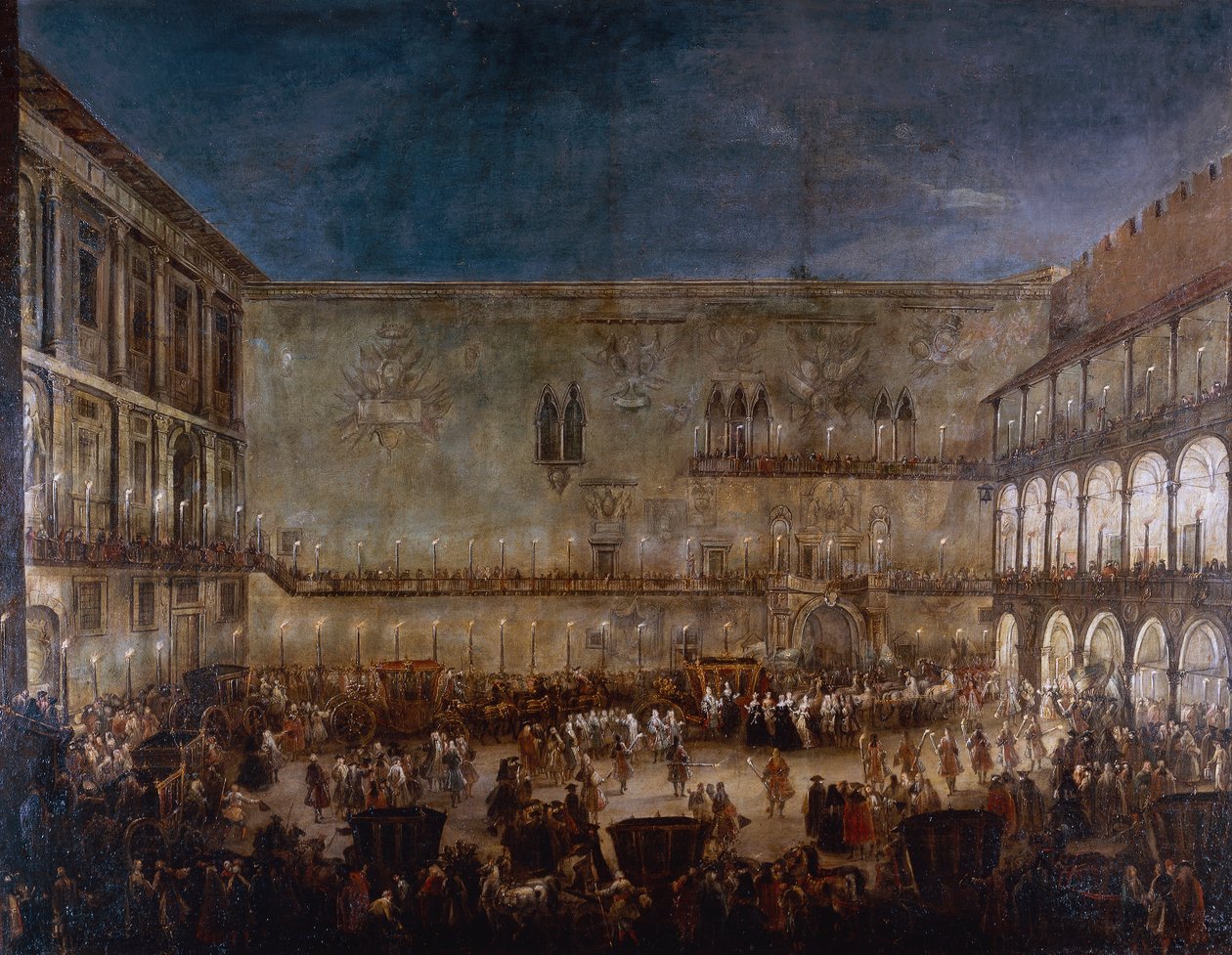 وصول الأميرة أمالي من ساكسونيا إلى بادوفا ، بواسطة أنطونيو ستوم (حوالي 1688-1734) بواسطة أنطونيو ستوم