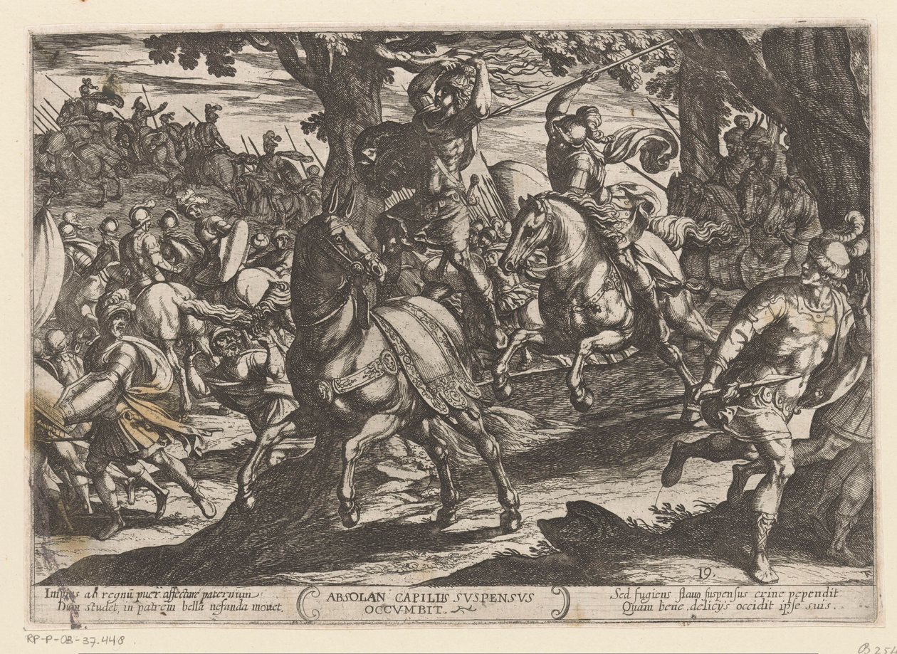 باب أبشالوم ، يوآب جدود أبسولان ، يسقط وشعره متدلي (العنوان على الشيء) Oudtestamentische strijdscènes (عنوان المسلسل) بواسطة انطونيو تمبيستا
