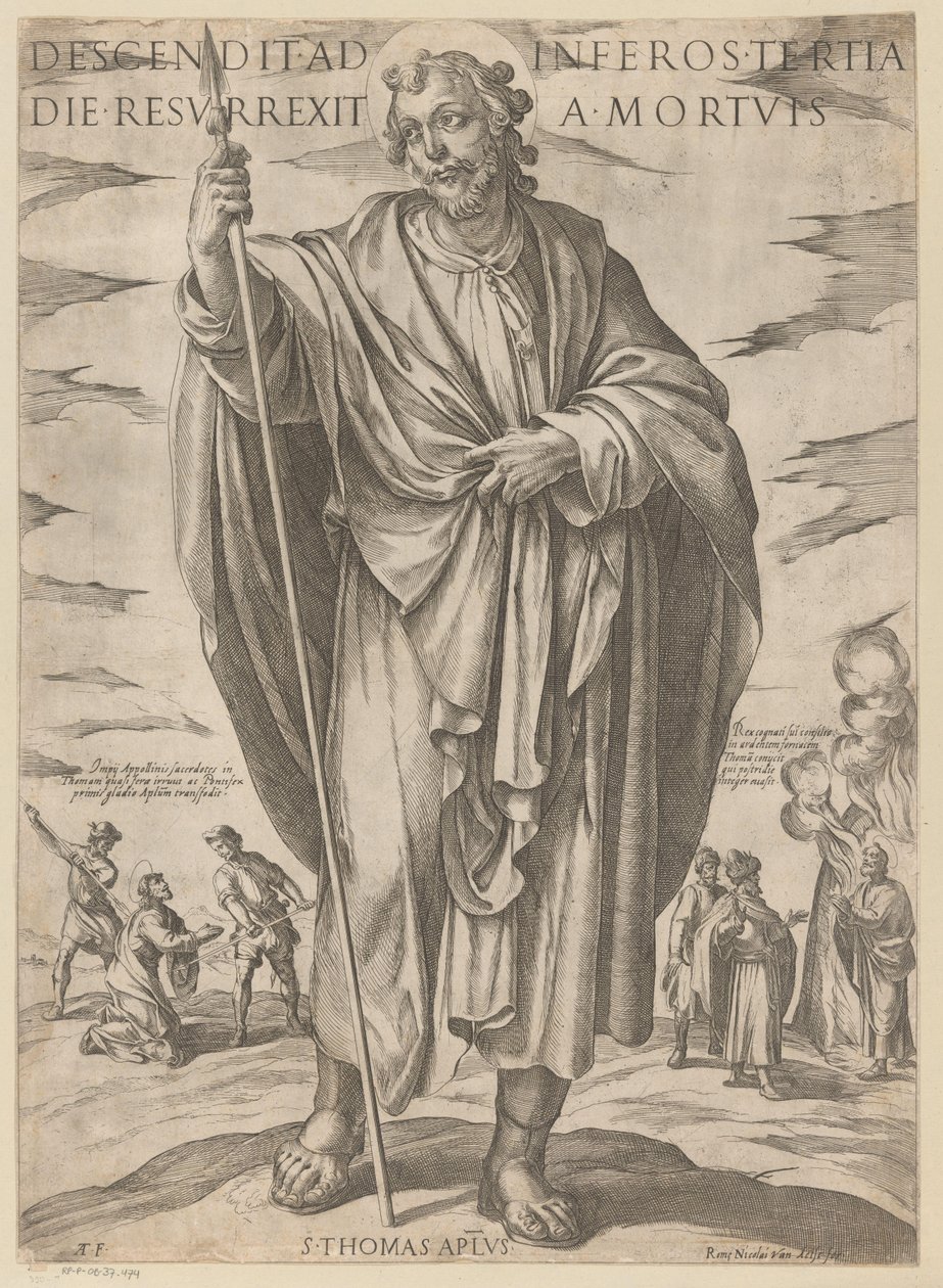 من سانت توماس نزل إلى الجحيم ، وقام من الموت في اليوم الثالث (العنوان على وجوه) المسيح ، ماري إن دي الرسول (عنوان السلسلة) بواسطة انطونيو تمبيستا
