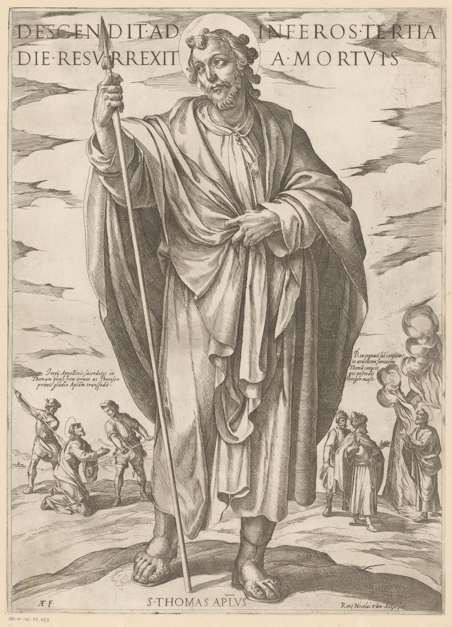من سانت توماس نزل إلى الجحيم ، وقام من الموت في اليوم الثالث (العنوان على وجوه) المسيح ، ماري إن دي الرسول (عنوان السلسلة) بواسطة انطونيو تمبيستا
