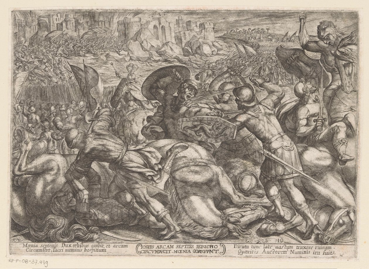 سقوط أريحا Iosues ercam septies Iericho circducit moenia corruunt (العنوان على الكائن) مشاهد معركة العهد القديم (عنوان المسلسل) بواسطة انطونيو تمبيستا