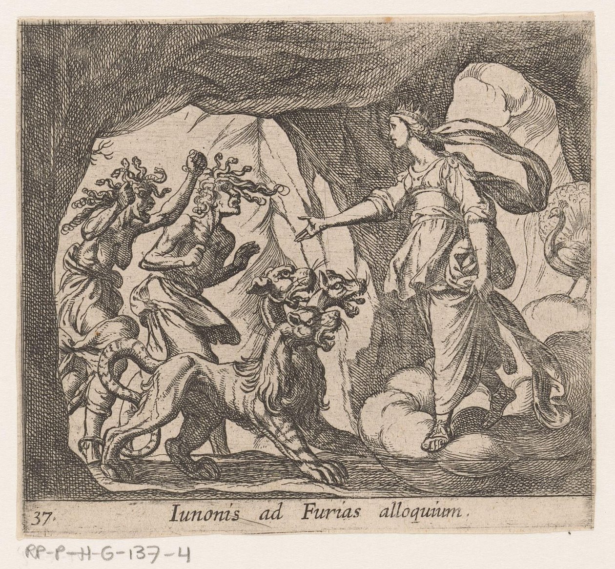 Juno en de Furien bij de port van de Hades عنوان جونو للـ Furies (العنوان على الكائن) Metamorphoseon أو التحويلات (عنوان السلسلة) ميتامورفوسين فان أوفيديوس (عنوان المسلسل) بواسطة انطونيو تمبيستا