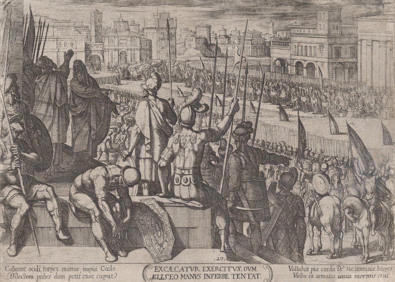 اللوحة 20: أليشع يجلب الجيش السوري المكفوف إلى ملك إسرائيل ، من ... ، حوالي عام. 1590-كاليفورنيا. 1610. بواسطة انطونيو تمبيستا