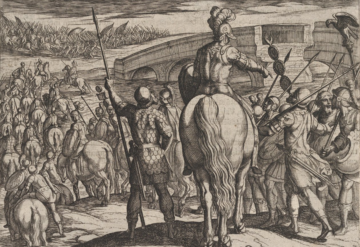 اللوحة 24: عودة الحرس المتقدم للقوات الرومانية الجديدة من حرب الرومان ... ، 1611. بواسطة انطونيو تمبيستا