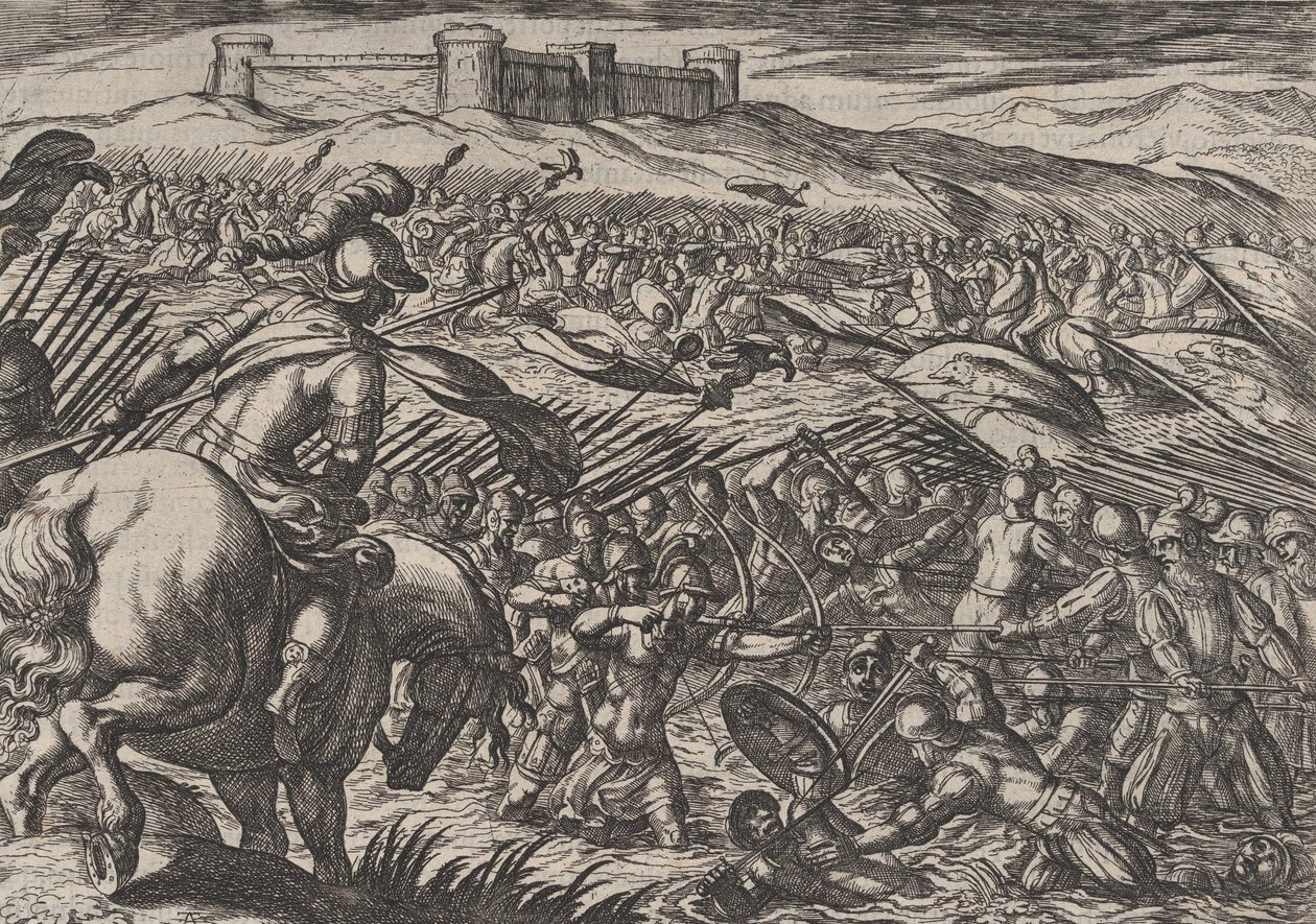 اللوحة 29: المدنيون يغمرون الأرض عن طريق كسر الحواجز بشكل دفاعي ، من حرب الجمهورية ... ، 1611. بواسطة انطونيو تمبيستا