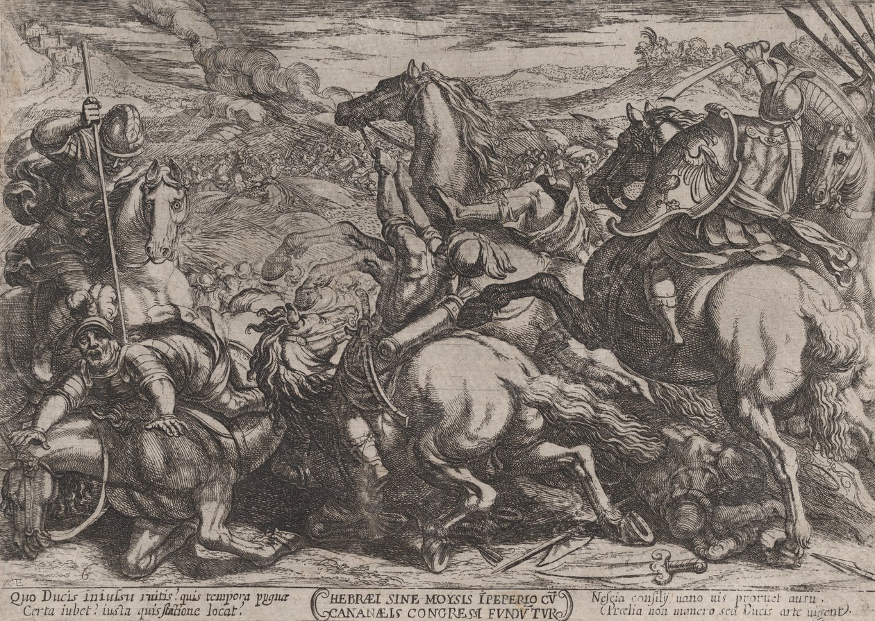 اللوحة 6: الإسرائيليون الذين هزمهم الكنعانيون لأنهم عصوا موسى ... ، كاليفورنيا. 1590-كاليفورنيا. 1610. بواسطة انطونيو تمبيستا