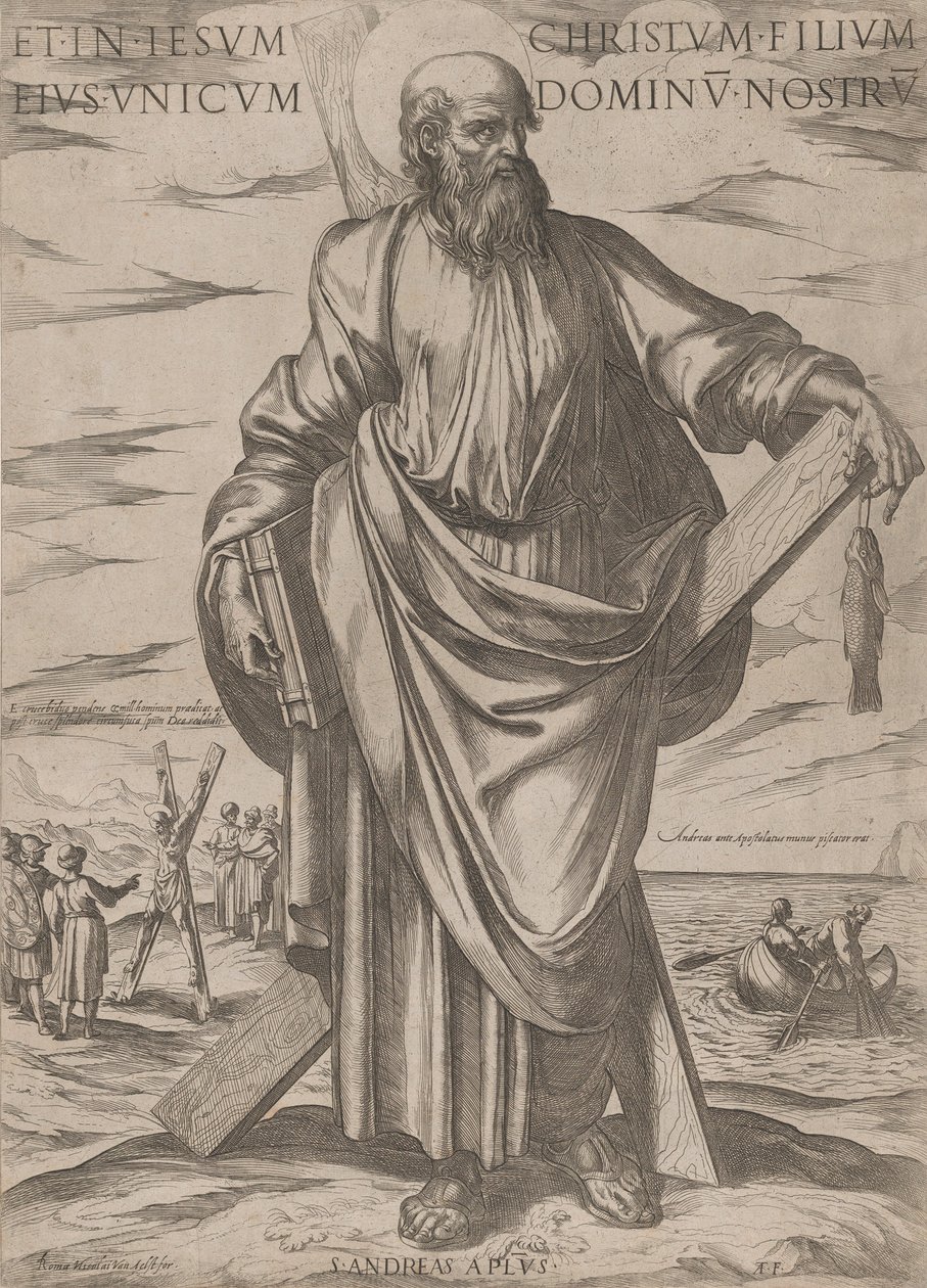 القديس أندراوس ، من "المسيح ومريم والرسل" ، كاليفورنيا. 1590-كاليفورنيا. 1610. بواسطة انطونيو تمبيستا