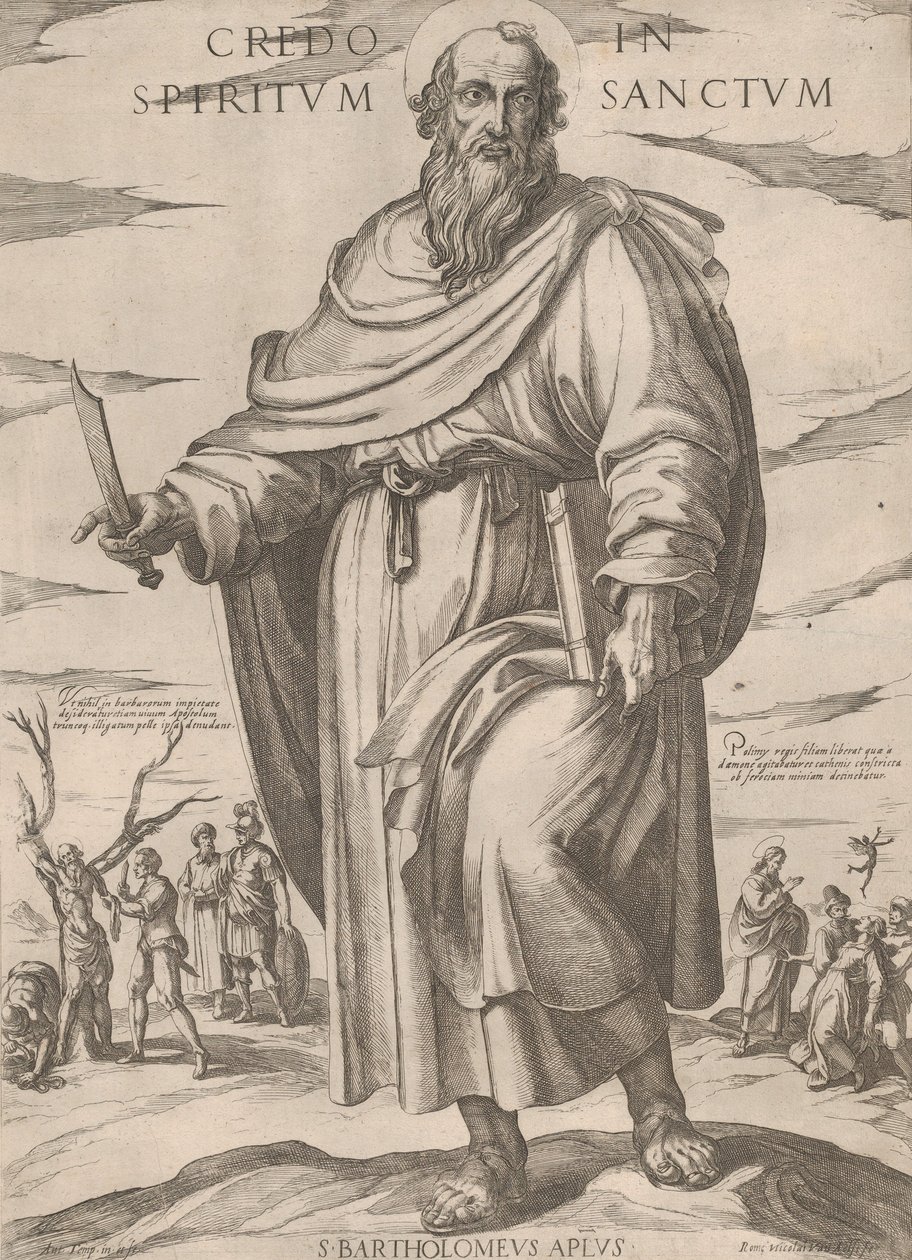 القديس بارثولوميو من سلسلة "المسيح ومريم والرسل" ، كاليفورنيا. 1590-كاليفورنيا. 1610. بواسطة انطونيو تمبيستا