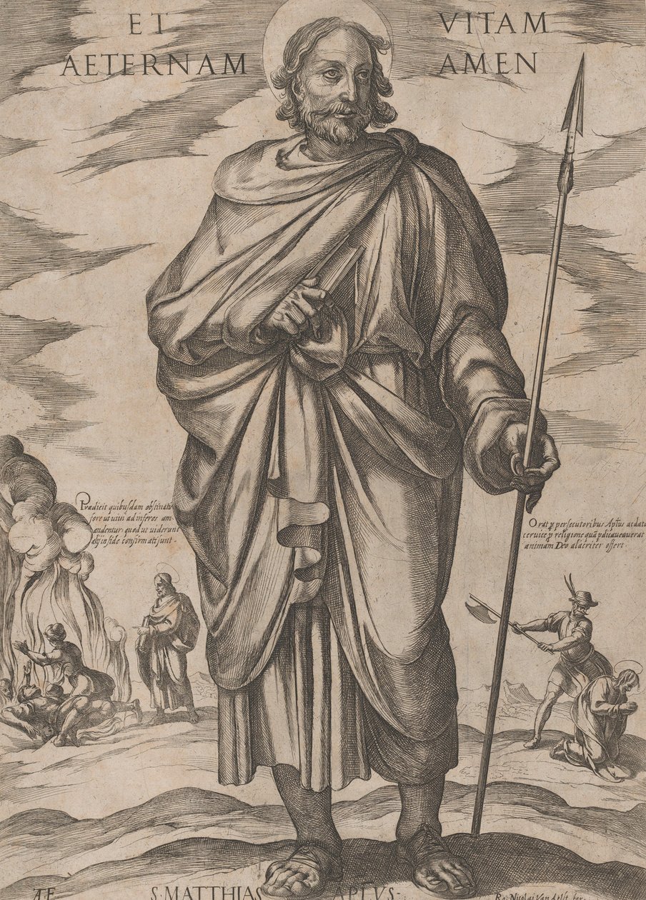 القديس ماتياس ، من "المسيح ومريم والرسل" ، كاليفورنيا. 1590-كاليفورنيا. 1610. بواسطة انطونيو تمبيستا